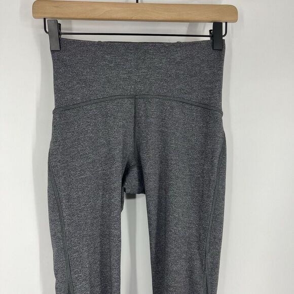 Lululemon Leggings Size 4 Heathered Gray Train Times 7/8 Pant 25" Yoga Stretch - Picture 2 of 7